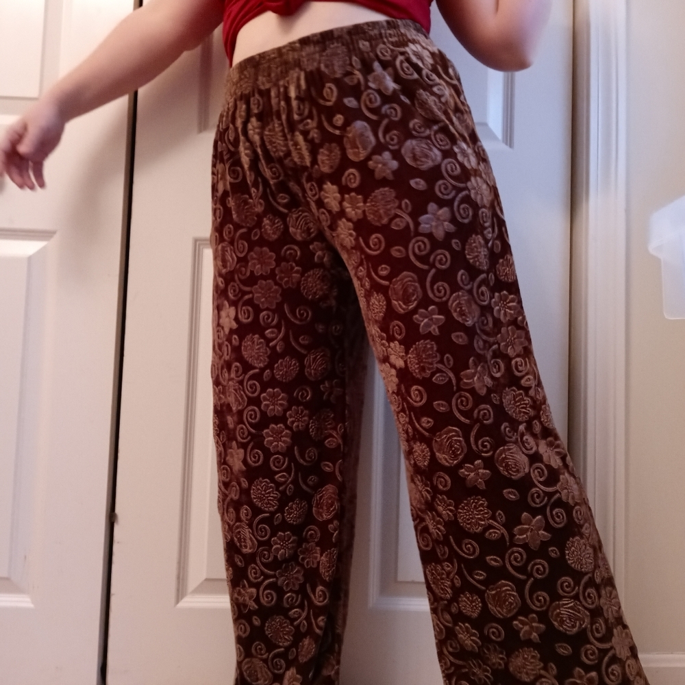 Boho Neutral Brown Valor Floral Pants